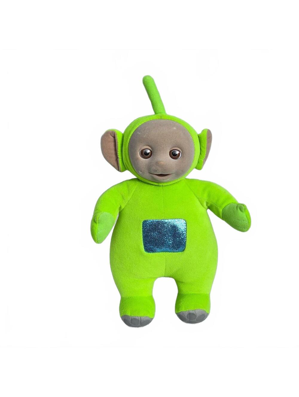Eden Plush Teletubbies DIPSY 15" Lime Green Doll 1998 Sparkle Glitter Belly VTG